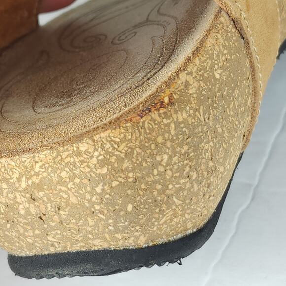 Taos Women’s Trulie US8-8,5 EU39 Tan Leather Woven Cork Wedge Strappy Sandals - Picture 14 of 16